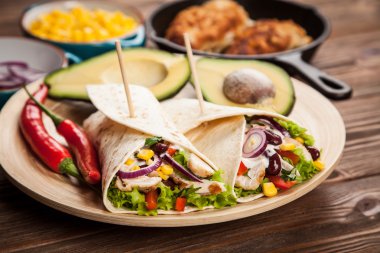 Tortilla maddeler karışımı ile