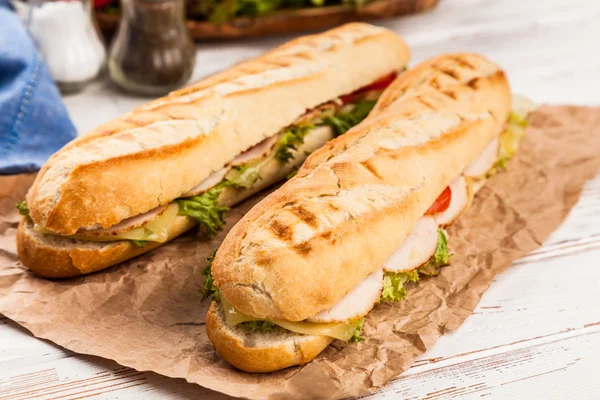 Panini grilled sandwich — Stock Photo, Image