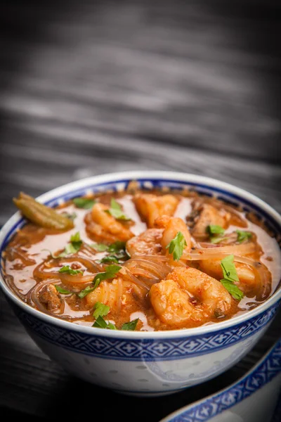 Ázsiai garnéla leves — Stock Fotó