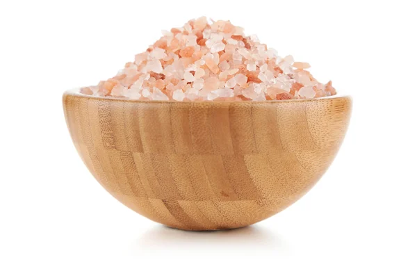 Salt in a bamboo bowl — Stock Photo, Image