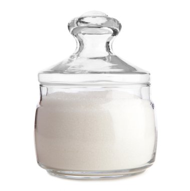 Beyaz bir kase şeker rafine