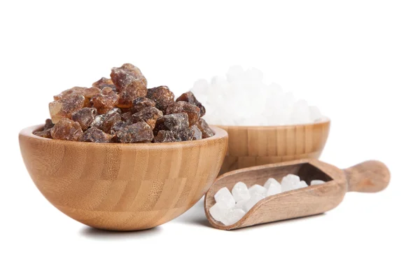 Brown and white sugar in a bowl — Stock Photo, Image