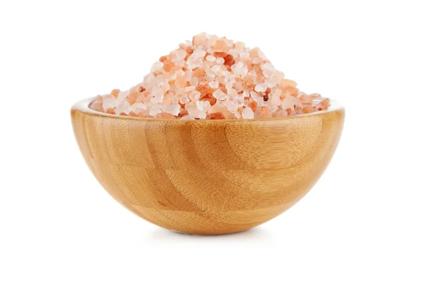Salt in a bamboo bowl — Stock Photo, Image
