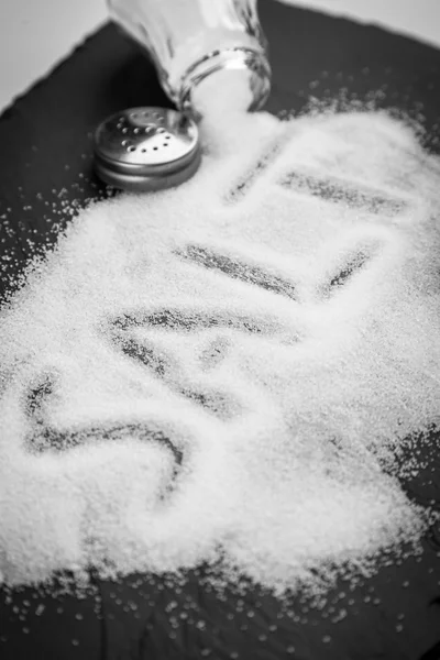 Agitateur de sel sur ardoise — Photo