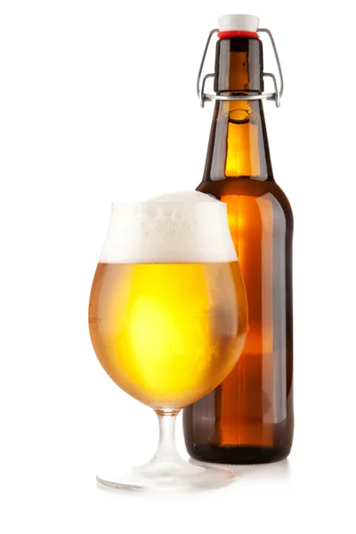 Beer glass on white background — Stock Photo, Image