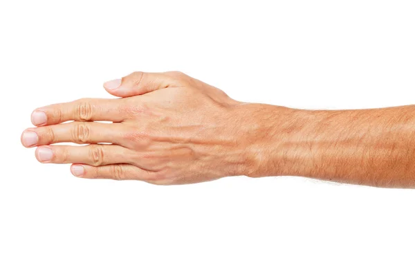 Man hand geïsoleerd op witte achtergrond — Stockfoto