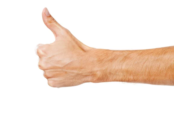 Male hand isolated on white background — Stock Photo, Image