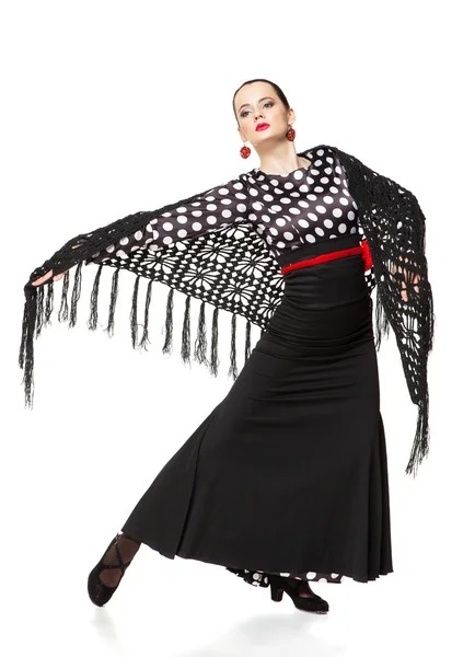 Flamencodanseres geïsoleerd op witte achtergrond — Stockfoto