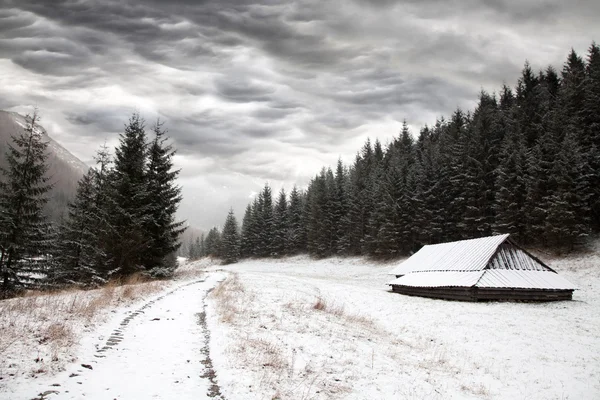 Prachtige besneeuwde mouintains landschap — Stockfoto