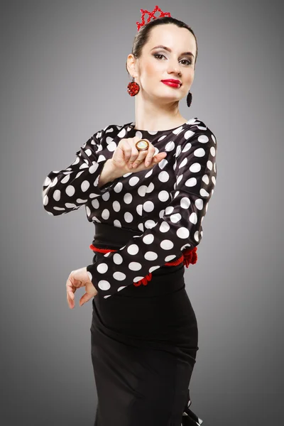 Bailarina de flamenco aislada sobre fondo blanco — Foto de Stock