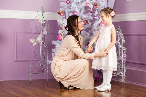 Mother and daughter on Christmas — Stock Photo, Image