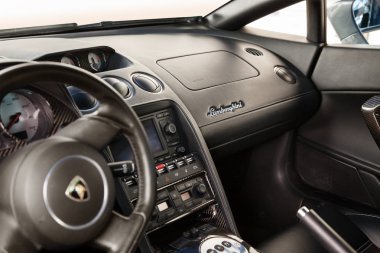 Wroclaw, Polonya: 28 Haziran 2014: bir Lamborghini spor araba motor show Wroclaw, iç