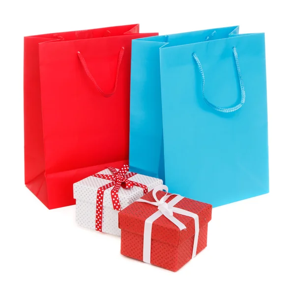 Shopping bags and gift boxes — Stock Photo, Image