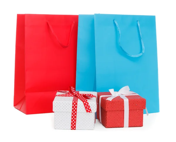 Shopping bags and gift boxes — Stock Photo, Image