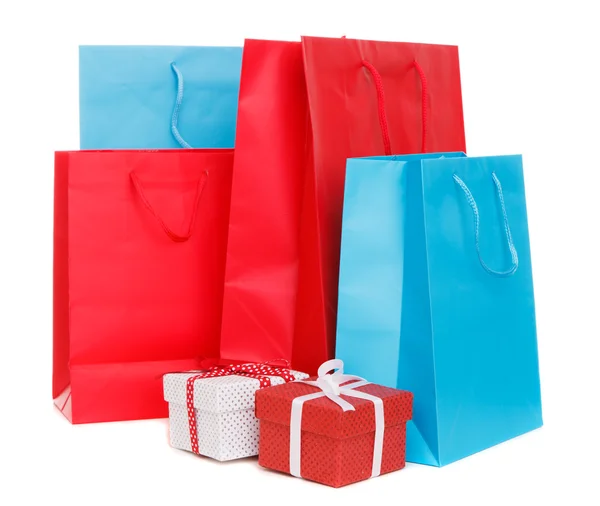 Shopping bags and gift boxes — Stock Photo, Image