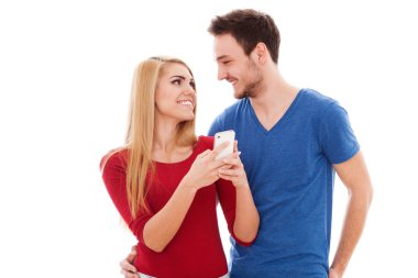 Genç hippi çift bir selfie yapma