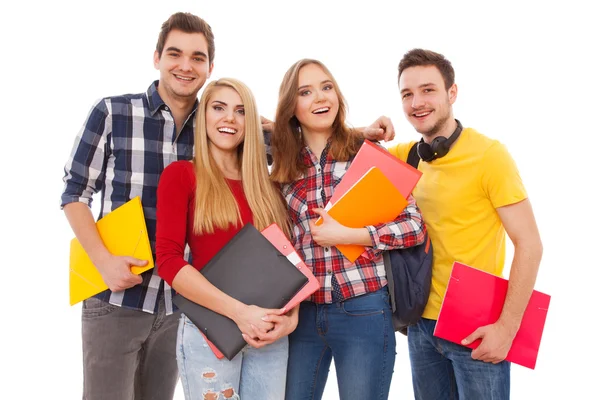 Grupp av glada studenter — Stockfoto