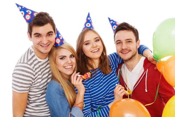 Group of young people having a birthday party — Stock Photo, Image