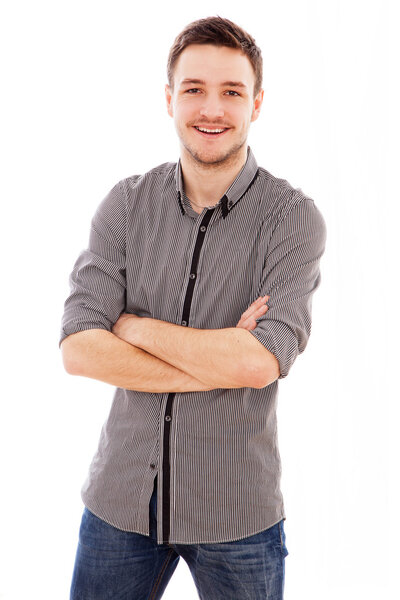 Studio portrait of a young handsome man