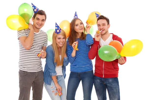 Group of young people having a birthday party Stock Photo