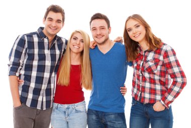 Bir grup mutlu genç insan.