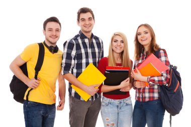 Group of cheerful students clipart