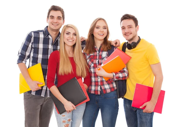 Grupp av glada studenter Stockfoto