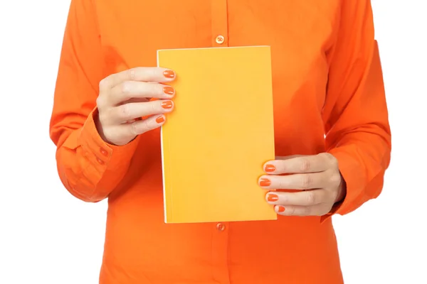 Woman holding a book — Stock Photo, Image