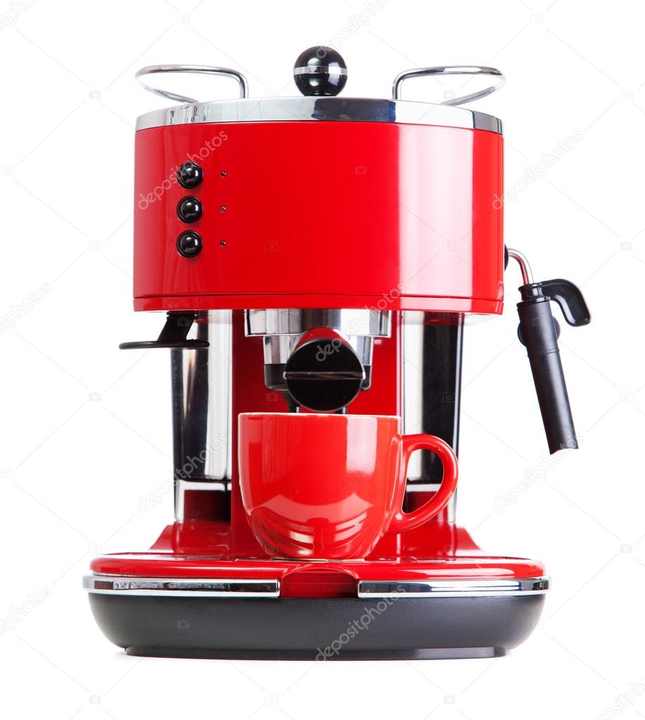 Red coffee machine