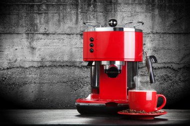 Red coffee machine clipart