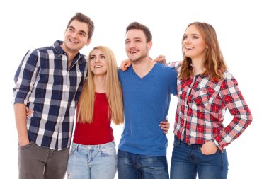 Bir grup mutlu genç insan.