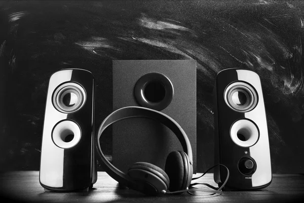 Moderna svarta högtalare — Stockfoto