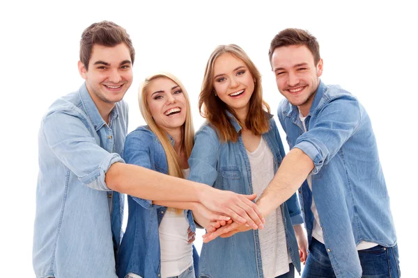 Groep gelukkige jongeren — Stockfoto