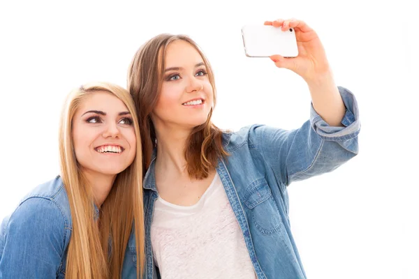 Two female friends making a selfie Stock Image