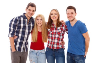 Bir grup mutlu genç insan.