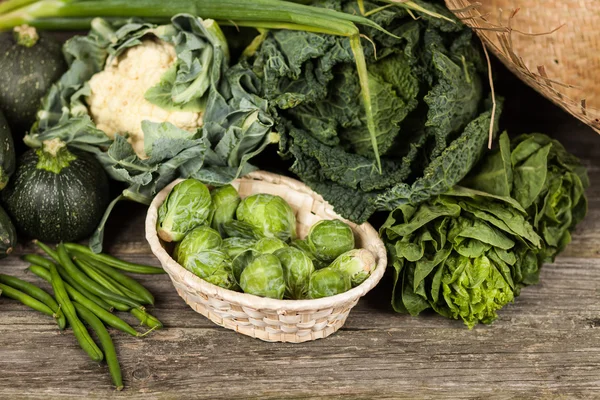 Асортимент зелених овочів — стокове фото