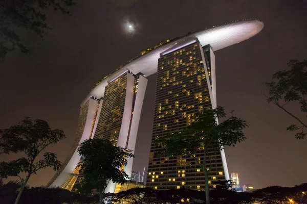 Singapore center bei Nacht — Stockfoto