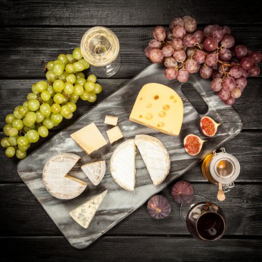 Wine and cheese clipart