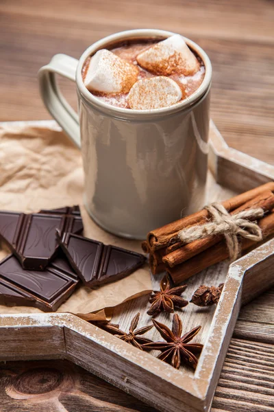 Cocoa drink with marshmallows — Stock Photo, Image