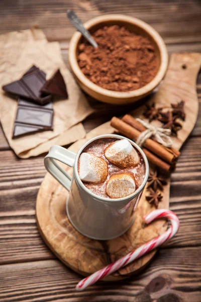 Chocoladedrinks met marshmallows — Stockfoto