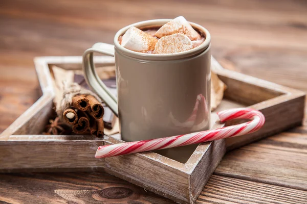 Chocoladedrinks met marshmallows — Stockfoto