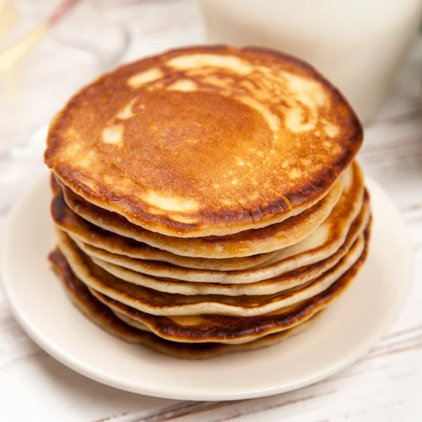 High pile of delicious pancakes — Stock Photo, Image