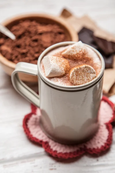 Bebida de cacao con malvaviscos — Foto de Stock