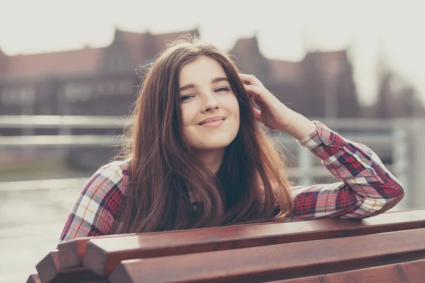 Natural face portrait of a beautiful young woman — Stock Photo, Image