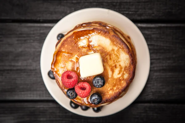 High pile of delicious pancakes — Stock Photo, Image