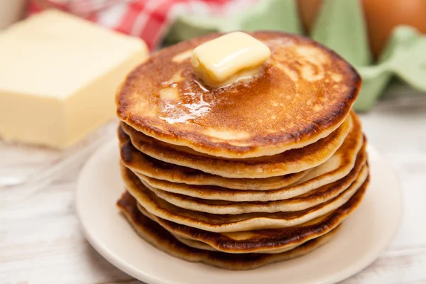 High pile of delicious pancakes — Stock Photo, Image