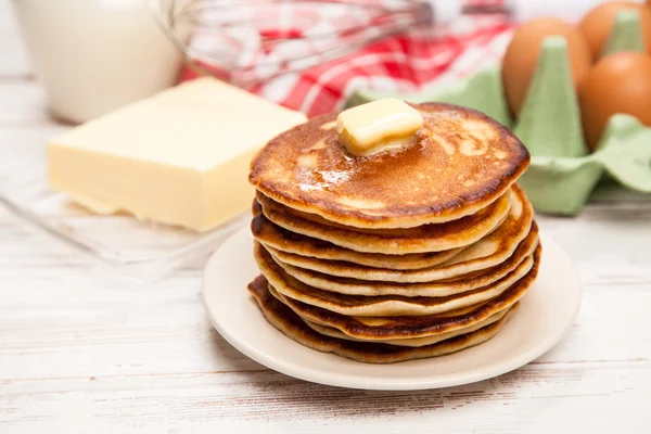 High pile of delicious pancakes — Stock Photo, Image