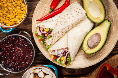 Tortilla maddeler karışımı ile