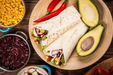 Tortilla maddeler karışımı ile