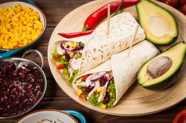 Tortilla maddeler karışımı ile